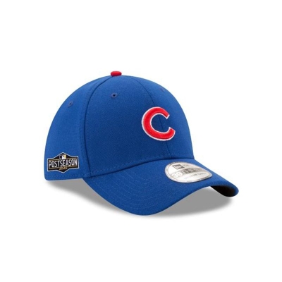 Blue Chicago Cubs Hat - New Era MLB Postseason Side Patch 39THIRTY Stretch Fit Caps USA2095487